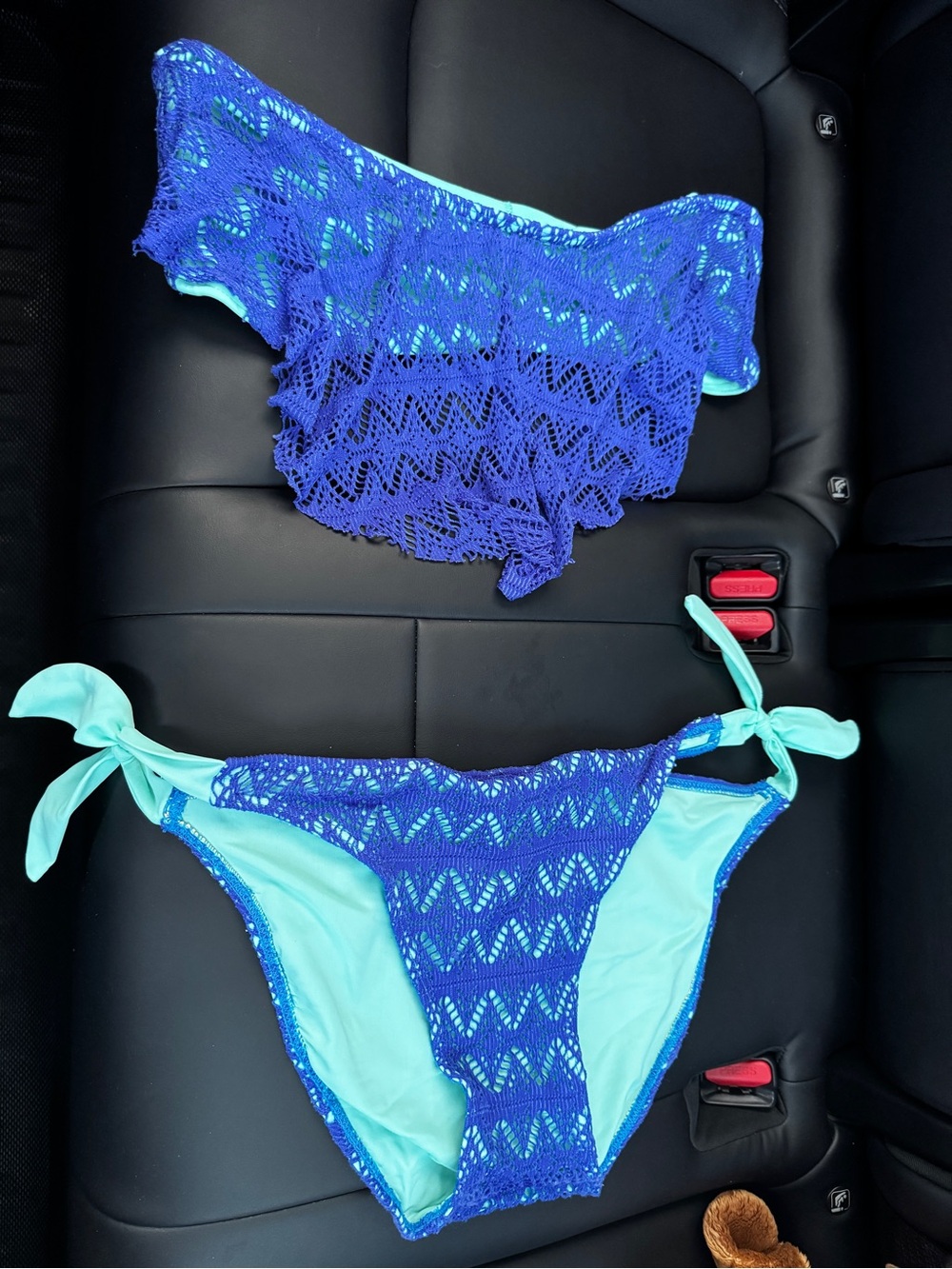 Target Blue Crochet & Aqua Lined Two-Piece Bikini